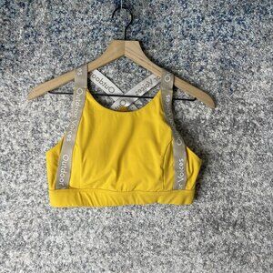 Outdoor Voices Sports Bra Womens Medium Yellow Cross Back Athletic Gym Training‎